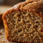 Gingerbread Loaf 3 Close-up of moist gingerbread loaf slice showing crumb and crust