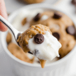 Greek Yogurt Cookie Dough 3 Close-up of creamy Greek yogurt cookie dough with chocolate chips