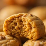 Soft Pumpkin Spice Cookies 3 Close-up of soft pumpkin spice cookie with moist, tender crumb and warm spices