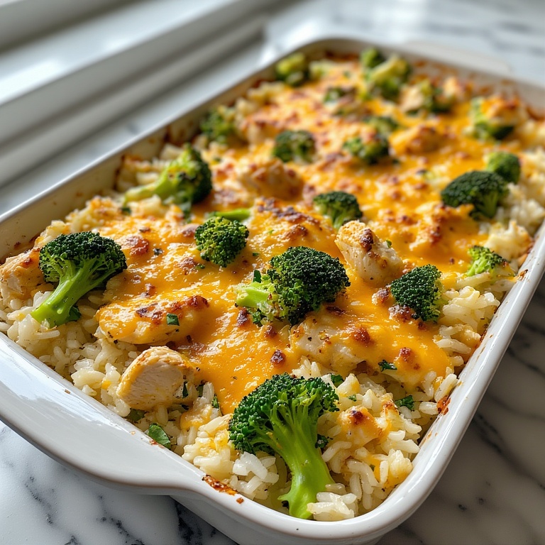 Broccoli Rice Cheese and Chicken Casserole 4 Close-up of Broccoli Rice Cheese Chicken Casserole