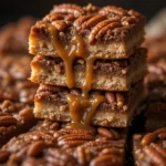 Gooey Caramel Pecan Turtles Bars with chocolate topping