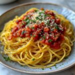 Spaghetti Squash Recipe 7 Close-up of Spaghetti Squash with marinara