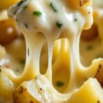 Swamp Potatoes Crockpot 5 Close-up of creamy swamp potatoes crockpot with melted cheese and herbs