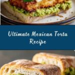 Mouthwatering Mexican torta sandwich stuffed with carne asada and veggies